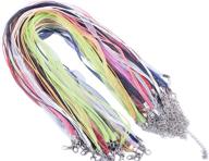 konmay 100pcs 17'' mixed colors voile organza/ribbon waxed cotton necklace cord with extension chain - enhanced for seo logo