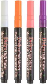 img 1 attached to 🖍️ Uchida 482-4H: 4 Piece Bistro Fine Line Chalk Marker Set in Vibrant Fluorescent Colors