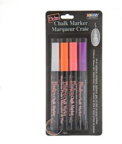 img 4 attached to 🖍️ Uchida 482-4H: 4 Piece Bistro Fine Line Chalk Marker Set in Vibrant Fluorescent Colors