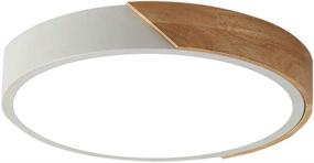 img 3 attached to 🔆 ViKaey Modern LED Ceiling Light, Minimalist Wood Style Flush Mount Ceiling Light Fixture, Circular Lighting Lamp with Acrylic Lampshade for Bedroom Living Room Dining Room Laundry (White, 11.8 Inch)