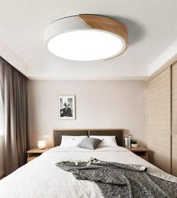 img 1 attached to 🔆 ViKaey Modern LED Ceiling Light, Minimalist Wood Style Flush Mount Ceiling Light Fixture, Circular Lighting Lamp with Acrylic Lampshade for Bedroom Living Room Dining Room Laundry (White, 11.8 Inch)