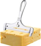 🧀 zonmark adjustable thickness cheese slicer for block cheese - stainless steel wire cutter for soft & semi-hard cheeses - ergonomic, dishwasher safe - gray logo