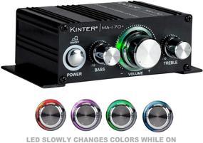 img 2 attached to 🔊 Kinter MA170+ 2-Channel Auto Home Cycle Arcade DIY Mini Amplifier - 18W, Bass Treble, RCA Input, Black - Includes 12V 3A Power Supply