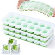 vehhe reusable silicone ice cube trays with spill-resistant lid - 3 pack, 14-ice cube molds for whiskey and cocktails logo