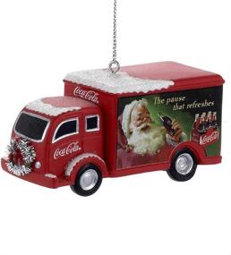 img 4 attached to 🚚 Coca-Cola Truck with Silver Wreath: Festive Christmas Ornament by Kurt Adler