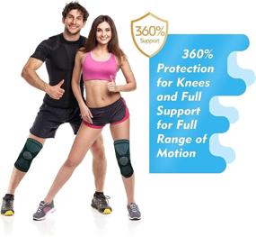 img 1 attached to 2 Pack Knee Compression Sleeve - Knee Brace for Men & Women, Knee Support for Working Out, Running, Basketball, Gym, Weightlifting, Workout, Arthritis Joint Pain Relief - Size Medium