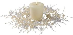 img 1 attached to Sullivans 2.25 Inch Faux Pearl Beaded Candle Ring