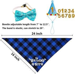 img 1 attached to 🐶 TCBOYING Dog Birthday Party Supplies: Boy Bandana Triangle Hat, Scarfs, Flag Balloon, Bow Tie, Number Decorations - Ultimate Doggie Birthday Party Set!