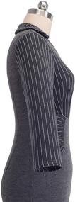 img 1 attached to 👗 HOMEYEE Women's 3/4 Sleeve Striped Professional Business Pencil Dress B479