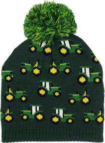 img 1 attached to Top-Quality John Deere Boys' Green Winter Cap with Mittens for Toddlers