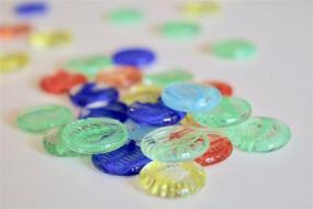 img 1 attached to 🌸 OHAJIKI: Authentic Japanese Flat Glass Marbles - 9.2 oz Bag (130-135 pieces) | 日本製 おはじき