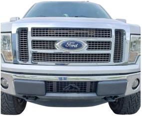 img 2 attached to 🔲 Black Stainless Steel Bumper Grille Insert for 2009-2014 Ford F-150 – M2M #100-290-1, with Small Rectangular Vertical Bars