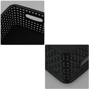 img 3 attached to 📦 Set of 6 Xowine Black Plastic Storage Baskets