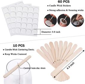 img 2 attached to Premium Bundle: Bulk Candle Wicks 100pcs + Wick Stickers, Centering Device | Perfect for Soy Beeswax Candle Making (6inch)!