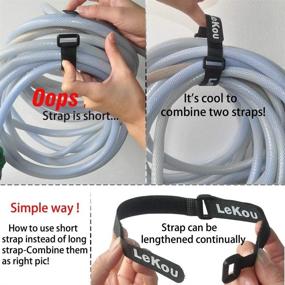 img 1 attached to Lekou 20 Pack Adjustable Cable Strap: Effective Wire Management with Multipurpose Hook and Loop Ties