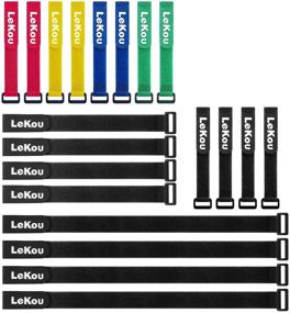 img 4 attached to Lekou 20 Pack Adjustable Cable Strap: Effective Wire Management with Multipurpose Hook and Loop Ties