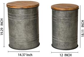 img 3 attached to Glitzhome Rustic Storage Metal Ottoman Furniture