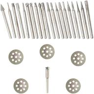 rotary tool diamond burr set for grinding, carving, notching, bur bit - 🛠️ ideal for stone, tile, glass, lapidary, jewelry, die grinder - coated file cutter cutting kit logo