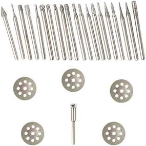 img 4 attached to Rotary Tool Diamond Burr Set for Grinding, Carving, Notching, Bur Bit - 🛠️ Ideal for Stone, Tile, Glass, Lapidary, Jewelry, Die Grinder - Coated File Cutter Cutting Kit