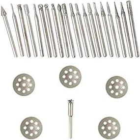 img 1 attached to Rotary Tool Diamond Burr Set for Grinding, Carving, Notching, Bur Bit - 🛠️ Ideal for Stone, Tile, Glass, Lapidary, Jewelry, Die Grinder - Coated File Cutter Cutting Kit