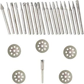 img 3 attached to Rotary Tool Diamond Burr Set for Grinding, Carving, Notching, Bur Bit - 🛠️ Ideal for Stone, Tile, Glass, Lapidary, Jewelry, Die Grinder - Coated File Cutter Cutting Kit