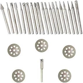 img 2 attached to Rotary Tool Diamond Burr Set for Grinding, Carving, Notching, Bur Bit - 🛠️ Ideal for Stone, Tile, Glass, Lapidary, Jewelry, Die Grinder - Coated File Cutter Cutting Kit