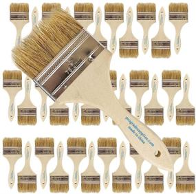 img 4 attached to 🖌️ Professional Grade - Pack of 36 Paint Brushes - 3 Inch Chip Paint Brush