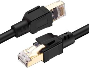img 2 attached to 🔌 Veetcom Кабель Ethernet Cat8 10FT - Высокоскоростной кабель для локальной сети 40Gbps, 2000Mhz 26AWG с золоченым разъемом RJ45 - Прочный кабель класса "тяжелой работы", защищенный от погодных условий и УФ-излучения, с множественным экранированием S/FTP, подходит для использования с модемом, роутером, для игр, Xbox.