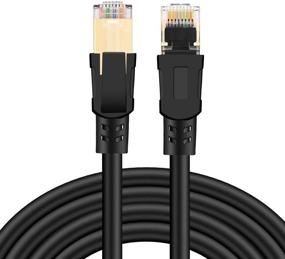img 4 attached to 🔌 Veetcom Кабель Ethernet Cat8 10FT - Высокоскоростной кабель для локальной сети 40Gbps, 2000Mhz 26AWG с золоченым разъемом RJ45 - Прочный кабель класса "тяжелой работы", защищенный от погодных условий и УФ-излучения, с множественным экранированием S/FTP, подходит для использования с модемом, роутером, для игр, Xbox.