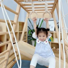 img 3 attached to Versatile Kids Gymnastic Rings: Perfect for Olympic Exercise, Pull-Up Workouts & Trampoline Swings - Ideal Gymnastics Equipment for Home, Backyard & Playground!