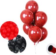 🎈 100 pcs or 50 sets of burgundy red and/or red & black double layer latex helium balloons – 10 inch decorations for weddings, birthdays, baby showers, graduations, halloween, christmas, carnivals, and parties логотип