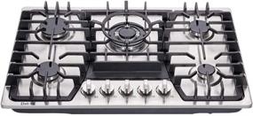 img 2 attached to Deli-kit DK257-A03: 30 inch Dual Fuel Sealed 5 Burners Gas Cooktop - Premium Stainless Steel Gas Hob