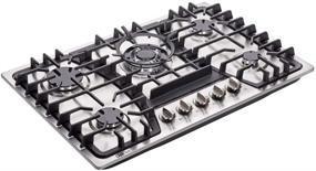 img 4 attached to Deli-kit DK257-A03: 30 inch Dual Fuel Sealed 5 Burners Gas Cooktop - Premium Stainless Steel Gas Hob