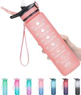 💧 ellphine 32oz water bottle with straw - motivational bpa free tritan jug, leakproof & safety lock - ensure adequate hydration for office, gym, outdoor sports logo