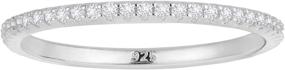 img 4 attached to 💍 18K Gold Plated Sterling Silver Full Eternity Band with Cubic Zirconia Paved Wedding Band – Thin CZ Stacking Ring