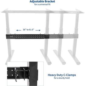 img 2 attached to 🔧 Enhance Stability and Support for Your Sit to Stand Desk Frames with VIVO Black Universal Steel Clamp-on Stabilizer Bar, DESK-STB01B