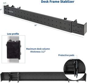 img 3 attached to 🔧 Enhance Stability and Support for Your Sit to Stand Desk Frames with VIVO Black Universal Steel Clamp-on Stabilizer Bar, DESK-STB01B