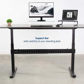 img 1 attached to 🔧 Enhance Stability and Support for Your Sit to Stand Desk Frames with VIVO Black Universal Steel Clamp-on Stabilizer Bar, DESK-STB01B