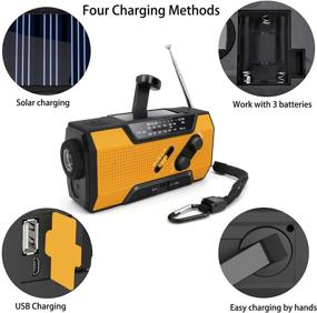 img 2 attached to 📻 Hand Crank Portable Radio with Solar Crank, NOAA/USB Charging, FM/AM/WB/SOS Alerts, Reading Lamp, and 2000mAh Power Bank - Emergency Radio (Orange Color)