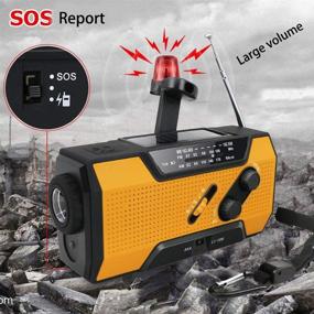 img 3 attached to 📻 Hand Crank Portable Radio with Solar Crank, NOAA/USB Charging, FM/AM/WB/SOS Alerts, Reading Lamp, and 2000mAh Power Bank - Emergency Radio (Orange Color)