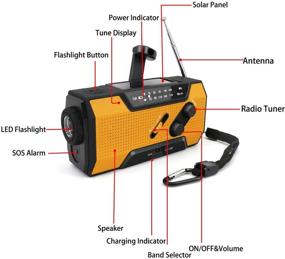 img 1 attached to 📻 Hand Crank Portable Radio with Solar Crank, NOAA/USB Charging, FM/AM/WB/SOS Alerts, Reading Lamp, and 2000mAh Power Bank - Emergency Radio (Orange Color)