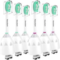 6 pack hesubam replacement toothbrush heads for philips sonicare - 🪥 compatible with e-series essence cleancare elite advance and xtreme electric screw-on toothbrush handles logo