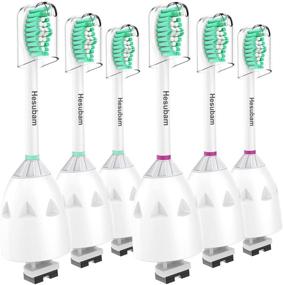 img 4 attached to 6 Pack Hesubam Replacement Toothbrush Heads for Philips Sonicare - 🪥 Compatible with E-Series Essence CleanCare Elite Advance and Xtreme Electric Screw-on Toothbrush Handles