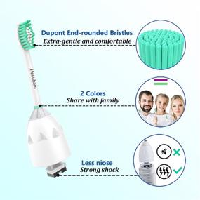 img 1 attached to 6 Pack Hesubam Replacement Toothbrush Heads for Philips Sonicare - 🪥 Compatible with E-Series Essence CleanCare Elite Advance and Xtreme Electric Screw-on Toothbrush Handles