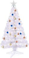 turnmeon 4 foot pre-lit christmas tree with 80 warm lights, timer, 8 modes, diy 30 ball ornaments, star topper, usb plug, artificial pencil full xmas tree - indoor/outdoor home holiday decoration (white) логотип