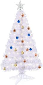 img 4 attached to TURNMEON 4 Foot Pre-lit Christmas Tree with 80 Warm Lights, Timer, 8 Modes, DIY 30 Ball Ornaments, Star Topper, USB Plug, Artificial Pencil Full Xmas Tree - Indoor/Outdoor Home Holiday Decoration (White)