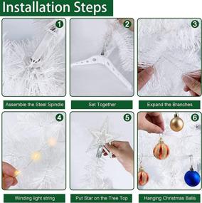 img 2 attached to TURNMEON 4 Foot Pre-lit Christmas Tree with 80 Warm Lights, Timer, 8 Modes, DIY 30 Ball Ornaments, Star Topper, USB Plug, Artificial Pencil Full Xmas Tree - Indoor/Outdoor Home Holiday Decoration (White)