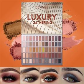 img 3 attached to 🎨 UCANBE Pro 60 Shades Eyeshadow Palette with 15pcs Makeup Brushes Set - High Pigmented Naked Nudes, Shimmer Matte Metallic Smokey Eye Shadow + Soft Synthetic Powder Cream Blending Brush - Neutral Pallet Kit