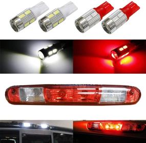 img 3 attached to iJDMTOY Complete 4pc High Power 10-SMD 921 912 920 168 T10 LED Replacement Bulbs for Truck 3rd/Third Brake Lamp in Xenon White and Brilliant Red