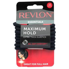 img 4 attached to REVLON Extra Thick Black Hair Elastics: 15-Pack for Secure & Stylish Hairdos